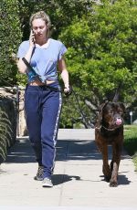 CORRINE OLYMPIOS Walks Her Dog Out in Los Angeles 06/15/2017