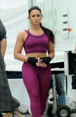 DEMI LOVATO on the Set of a Fabletics Commercial in Los Angeles 06/06/2017