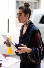 DUA LIPA Arrives at BBC Radio 1 in London 06/02/2017