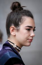 DUA LIPA Arrives at BBC Radio 1 in London 06/02/2017