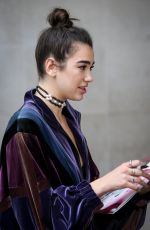 DUA LIPA Arrives at BBC Radio 1 in London 06/02/2017