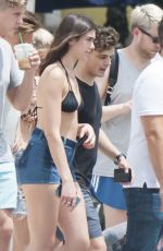 DUA LIPA in Bikini Top Out in Miami 06/14/2017