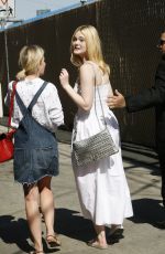 ELLE FANNING Arrives at Jimmy Kimmel Live in Hollywood 06/19/2017