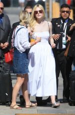 ELLE FANNING Arrives at Jimmy Kimmel Live in Hollywood 06/19/2017