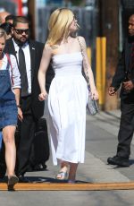 ELLE FANNING Arrives at Jimmy Kimmel Live in Hollywood 06/19/2017