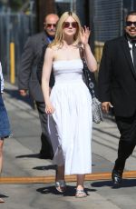 ELLE FANNING Arrives at Jimmy Kimmel Live in Hollywood 06/19/2017