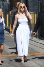 ELLE FANNING Arrives at Jimmy Kimmel Live in Hollywood 06/19/2017