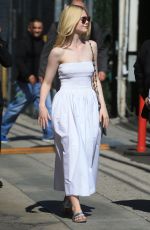 ELLE FANNING Arrives at Jimmy Kimmel Live in Hollywood 06/19/2017