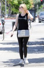 ELLE FANNING in Tights Out in Los Angeles 06/13/2017