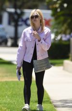 ELLE FANNING in Tights Out in Los Angeles 06/13/2017