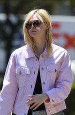 ELLE FANNING in Tights Out in Los Angeles 06/13/2017