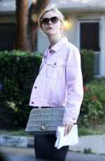ELLE FANNING in Tights Out in Los Angeles 06/13/2017