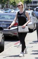 ELLE FANNING in Tights Out in Los Angeles 06/13/2017
