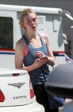 ELLE FANNING Leaves a Gym in Los Angeles 06/09/2017