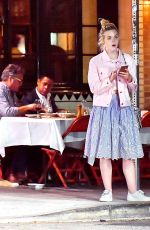 ELLE FANNING Out for Dinner in Los Feliz 06/27/2017