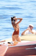 EMILY RATAJKOWSKI in Swimsuit at a Boaat in Italy 06/25/2017