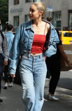 GIGI HADID All in Jeans Leaves Her Apartment in New York 06/29/2017