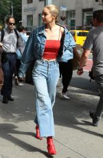 GIGI HADID All in Jeans Leaves Her Apartment in New York 06/29/2017