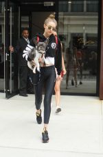 GIGI HADID with Her Dog Leaves Her Apartment in New York 06/13/2017