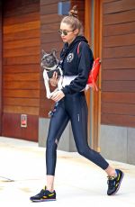GIGI HADID with Her Dog Leaves Her Apartment in New York 06/13/2017
