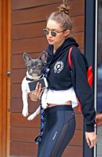 GIGI HADID with Her Dog Leaves Her Apartment in New York 06/13/2017