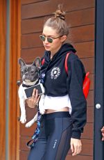 GIGI HADID with Her Dog Leaves Her Apartment in New York 06/13/2017