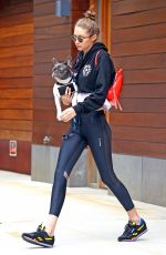 GIGI HADID with Her Dog Leaves Her Apartment in New York 06/13/2017
