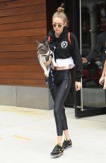 GIGI HADID with Her Dog Leaves Her Apartment in New York 06/13/2017