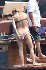 GILLIAN ANDERSON in Bikini on Vacation in Portofino 06/16/2017