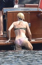 GILLIAN ANDERSON in Bikini on Vacation in Portofino 06/16/2017