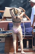 GILLIAN ANDERSON in Bikini on Vacation in Portofino 06/16/2017