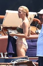 GILLIAN ANDERSON in Bikini on Vacation in Portofino 06/16/2017