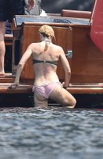 GILLIAN ANDERSON in Bikini on Vacation in Portofino 06/16/2017