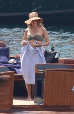 GILLIAN ANDERSON in Bikini on Vacation in Portofino 06/16/2017