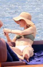 GILLIAN ANDERSON in Bikini on Vacation in Portofino 06/16/2017