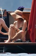 GILLIAN ANDERSON in Bikini on Vacation in Portofino 06/16/2017