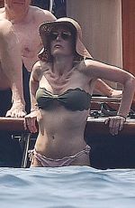 GILLIAN ANDERSON in Bikini on Vacation in Portofino 06/16/2017
