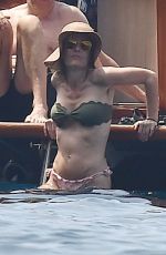 GILLIAN ANDERSON in Bikini on Vacation in Portofino 06/16/2017