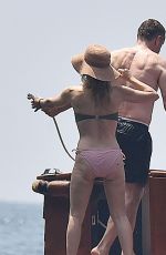 GILLIAN ANDERSON in Bikini on Vacation in Portofino 06/16/2017