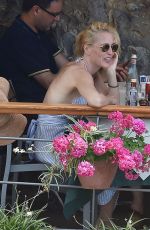 GILLIAN ANDERSON in Bikini on Vacation in Portofino 06/16/2017