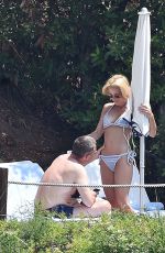 GILLIAN ANDERSON in Bikini on Vacation in Portofino 06/21/2017