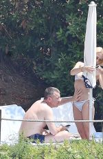 GILLIAN ANDERSON in Bikini on Vacation in Portofino 06/21/2017