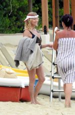 GOLDIE HAWN in Swimsuit on the Beach in Greece 06/15/2017