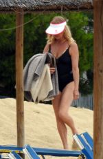 GOLDIE HAWN in Swimsuit on the Beach in Greece 06/15/2017