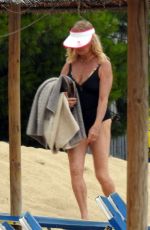 GOLDIE HAWN in Swimsuit on the Beach in Greece 06/15/2017