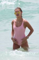 HAILEY BALDWIN in Swimsuit on the Beach in Miami 06/10/2017