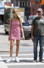 HAILEY CLAUSON in Short Dress Out in New York 06/21/2017