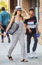 HEIDI KLUM ina Jumpsuit Out in New York 06/11/2017