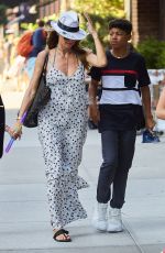 HEIDI KLUM ina Jumpsuit Out in New York 06/11/2017