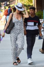 HEIDI KLUM ina Jumpsuit Out in New York 06/11/2017